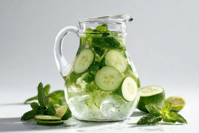 Infused water (cucumber-mint, lemon-ginger)